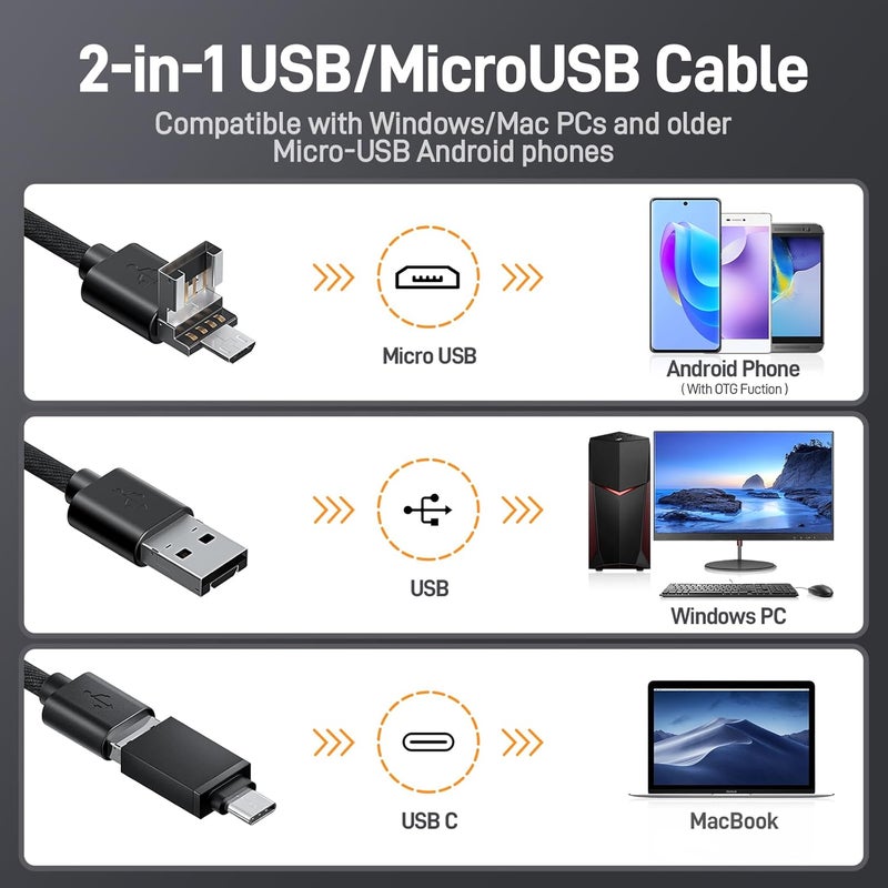 Teslong Rifle Borescope for Phone & PC, USB C Bore Scope Camera with Lights & Mirror Set, Fits .20 Caliber & Larger, Flexible Gun Cleaning Camera, Compatible with iPhone 15/16 & USB-C Android Devices - Image 4